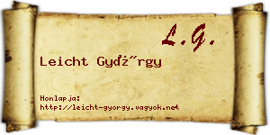 Leicht György névjegykártya